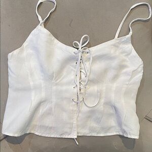 Forever 21 White Lace-Up Camisole